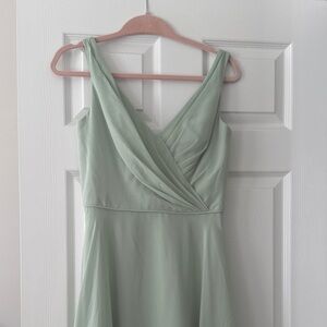 Sage Alfred Angelo bridesmaids dress